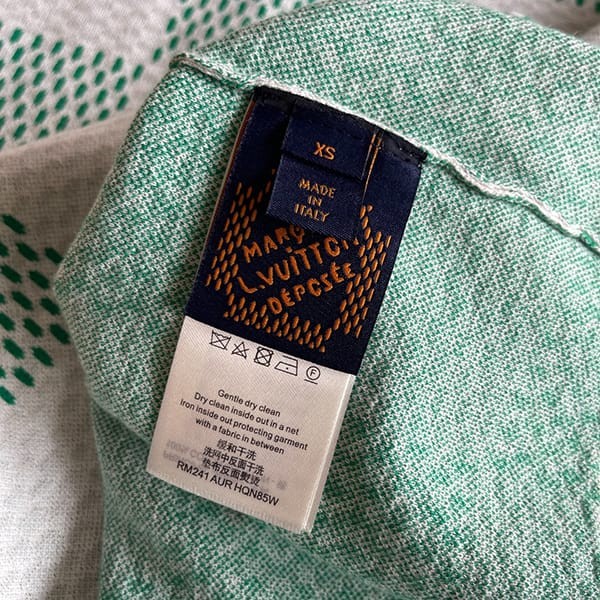★追跡付き発送で安心ルイヴィトン 半袖 トップス Tシャツ パロディ ダミエ ニット 緑白 1AFIX4